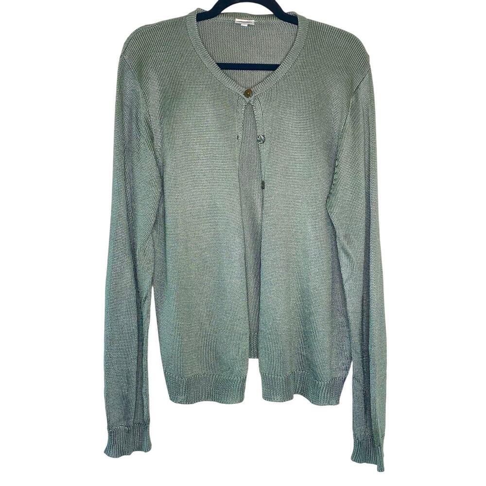 CP Shades Sausalito Green Knit Button Up Cardigan Large